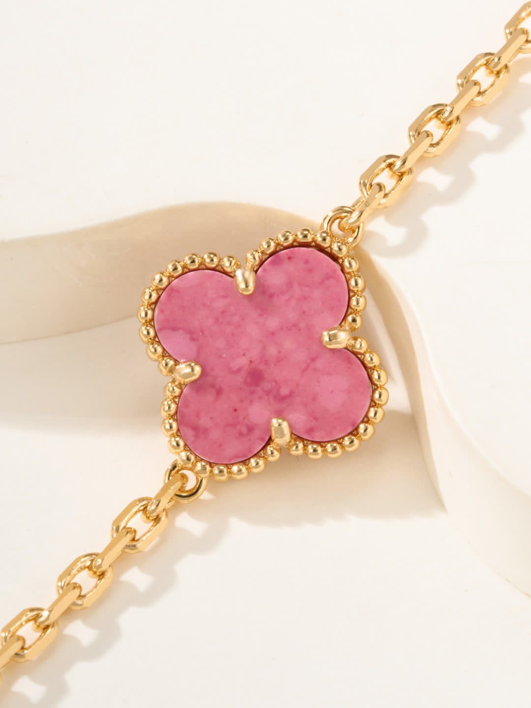Van Cleef & Arpels Alhambra Pink Enamel Bracelet